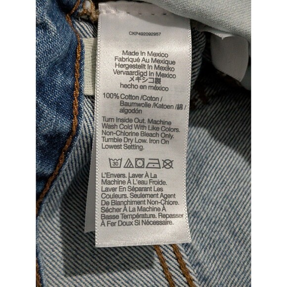 Madewell Low Slung Baggy Jeans Womens Size 32 Distressed Denim Blue - Picture 12 of 13